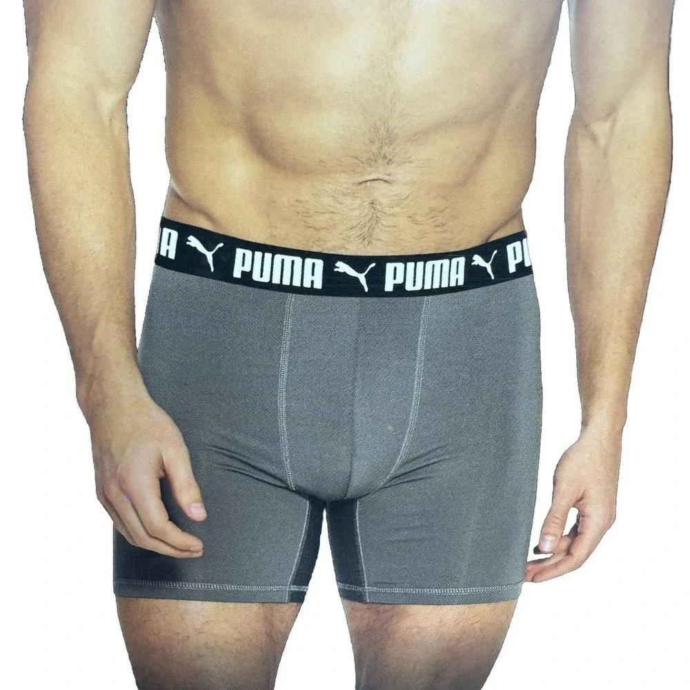 NEW MENS PUMA 4 PACK DRY CELL BOXER BRIEF PREMIUM ACTIVE STRETCH TAG FREE Size L